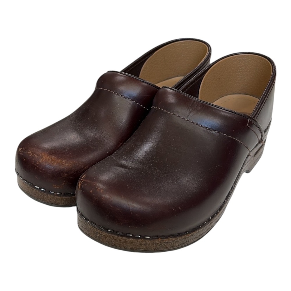 Dansko Professional Brown Leather Clogs Women's EU 40 US 9.5-10 Comfort Shoes
